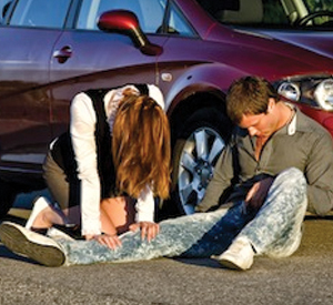 Woman & man after accident