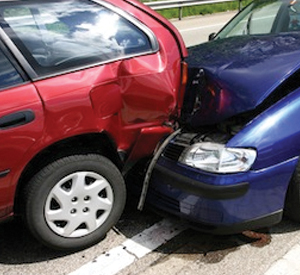 Blue & Red Cars, Rear-End Crash